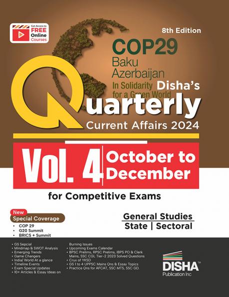 Quarterly Current Affairs 2024 Vol. 4 - October to December for Competitive Exams 8th Edition | Civil Services UPSC State PSC CUET SSC Banking Railways CDS NDA CAPF & AFCAT
