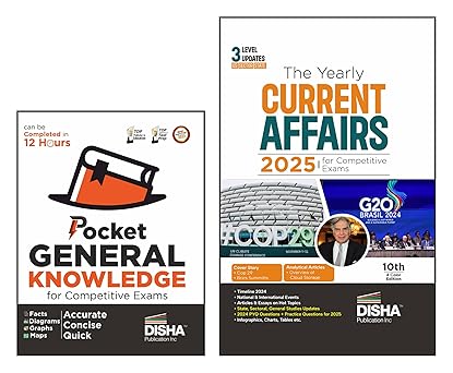 Color Combo (set of 2 Books) Pocket General Knowledge & Yearly Current Affairs 2025 for Competitive Exams 4th Edition | GK | UPSC State PSC CUET SSC Bank PO/ Clerk MBA RRB NDA CDS CAPF