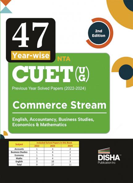 47 Year-wise NTA  CUET (UG)  Previous Year Solved Papers (2022-2024)  Commerce Stream English Accountancy  BS  Economics & Applied