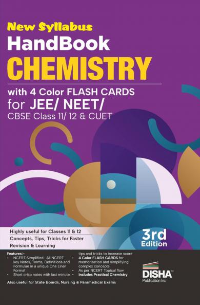 New Syllabus HandBook Chemistry with 4 Color Flash Cards for JEE NEET CBSE Class 11/ 12 & CUET - 3rd Edition | NCERT in One Liner Format | Engineering Medical Nursing Paramedical XI & XII