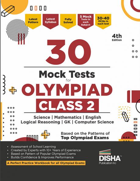 Disha 30 Mock Test Series for Olympiads Class 2 Science Mathematics English Logical Reasoning GK & Computer Science 4th Edition | Cyber | General Knowledge | Sample Papers | SOF IMO NSO IEO |