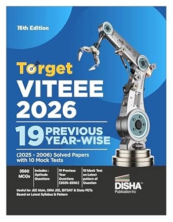 Target VITEEE 2026 - 19 Previous Year-wise (2025 - 2006) Solved Papers with 10 Mock Tests Series 15th Edition | Physics Chemistry Mathematics English & Aptitude 3580 PYQs