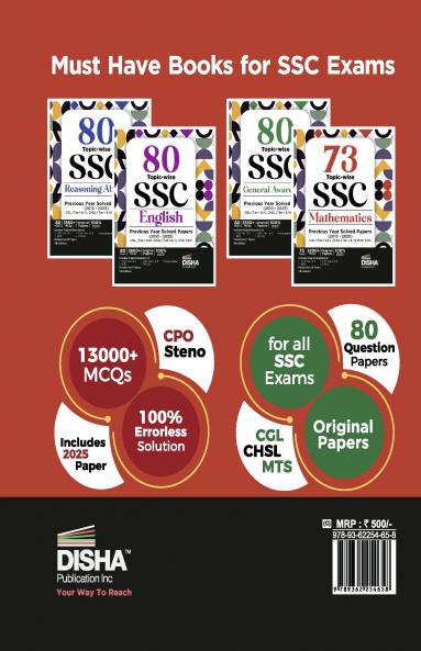 73 Topic-wise 2025 - 2010 SSC Mathematics Previous Year Solved Papers - CGL (Tier I & II) CHSL (Tier I & II) MTS & CPO 7th Edition | 3200+ Quantitative Aptitude PYQs
