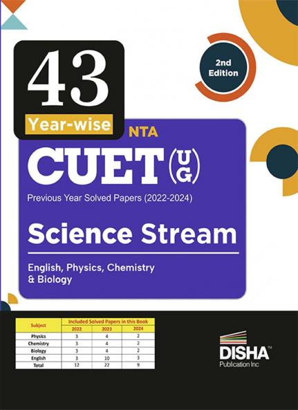 43 Year-wise NTA CUET (UG ) Previous Year Solved papers (2022 - 2024) - Science Stream - English Physics Chemistry & Biology