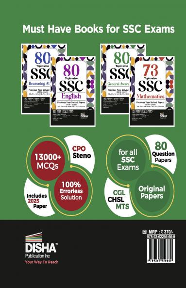 80 Topic-Wise 2025 - 2010 SSC General Awareness Previous Year Solved Papers: CGL (Tier I & II), CHSL (Tier I & II), MTS, CPO & Stenographer, 7th Edition