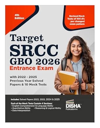 Target SRCC GBO 2026 Entrance Exam with 2022 - 2025 Previous Year Solved Papers & 10 Mock Tests 4th Edition | Sriram College of Commerce PGD Global Business Operations | Practice Sets |