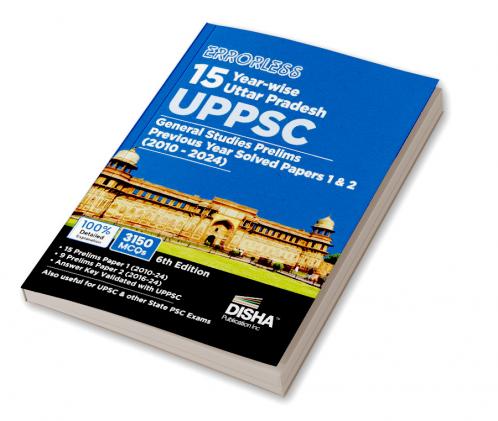 Errorless 15 Year-wise Uttar Pradesh UPPSC General Studies Prelims Previous Year Solved Papers 1 & 2 (2010 - 24) 6th Edition | UPPCS PYQs Question Bank