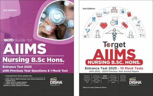 Crack AIIMS Nursing B.Sc. Hons. Entrance Test 2025 - Study Material with PYQs & 10 Mock Tests | Physics Chemistry Biology General Knowledge & Aptitude