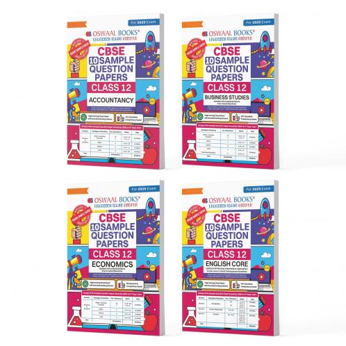 Oswaal CBSE Sample Question Papers Class 12 Accountancy Business Studies Economics & English Core (Set of 4 Books) (For Board Exams 2025)