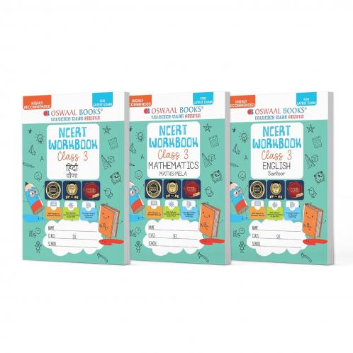 Oswaal NCERT & CBSE Workbooks Class 3 (Set Of 3 Books ) Hindi Veena Mathematics Mela English Santoor (For Latest Exam)