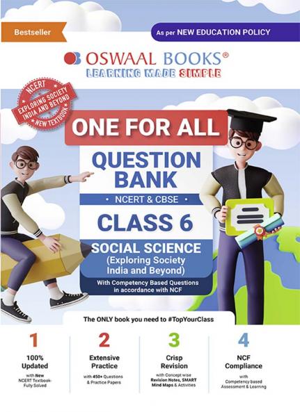 Oswaal One For All Question Bank NCERT & CBSE Class-6 Social Science - Exploring Society India and Beyond (For Latest Exam)
