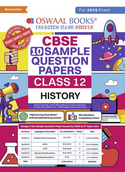 Oswaal CBSE Sample Question Papers Class 12 History (For 2025 Exam)