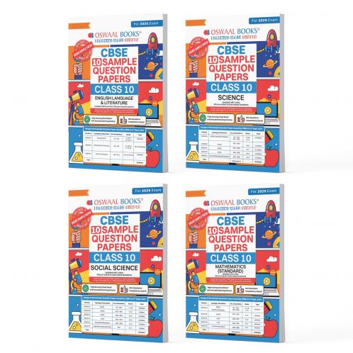 Oswaal CBSE Sample Question Papers Class 10 English Science Social Science & Maths Standard (Set of 4 Books) (For Board Exams 2025)