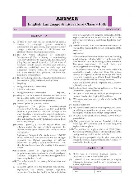 Oswaal CBSE Question Bank Chapterwise and Topicwise SOLVED PAPERS Class 10 ENGLISH LANGUAGE & LITERATURE For Exam 2026