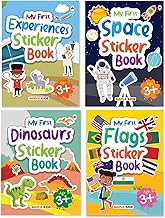 Sticker Books (Set of 4 Books) - Flags Space Dinosaurs Experiences - Age 3+ Years