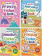 My First Sticker Books (Set of 4 Books) - Princess Dinosaurs Festivals and Experiences - Activity Books with 375+ Stickers - Age 3+