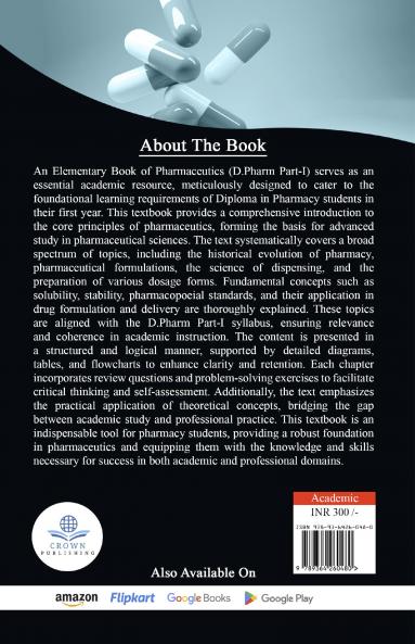 An Elementary Book of Pharmaceutics (D. Pharm Part-I) As per ER2020 PCI syllabus