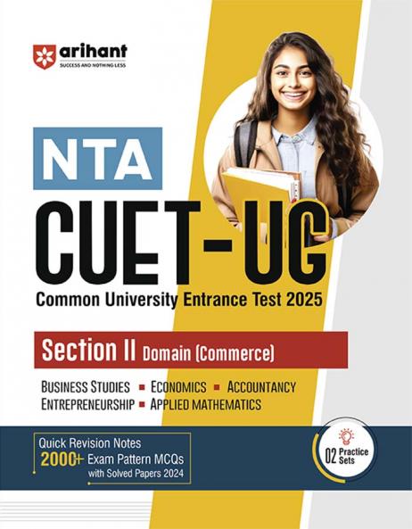 NTA CUET-UG Entrance Exam 2025 -  Commerce  - Study Guide - (Section-II Domain) | English Medium