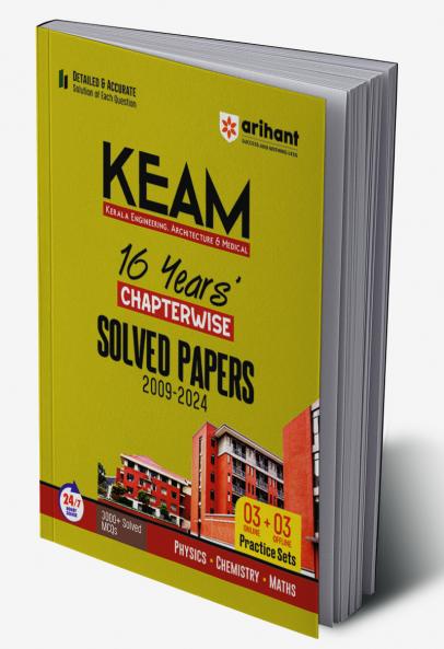 KEAM (Kerala Engineering, Agriculture & Medical) 16 Years Chapterwise Solved Papers (2009-2024) | Physics, Chemistry, Maths
