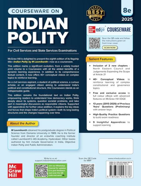 Indian Polity Courseware (English) by M Laxmikanth for UPSC CSE 2025-26 | 8th Edition