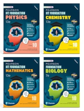 Pearson IIT Foundation' 25 Class 10 Physics Chemistry Mathematics Biology |For JEE NTSE & Olympiad Exams|JEE Practice Questions |Free acess to Online Assessments Video Solutions & Interactive Tests