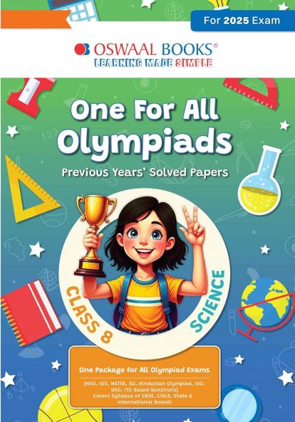 Oswaal One for All Olympiads Previous Year Solved Papers Class 8 Science For 2025 Exam