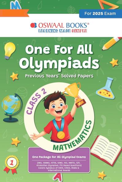 Oswaal One for All Olympiads Previous Year Solved Papers Class 2 Mathematics For 2025 Exam