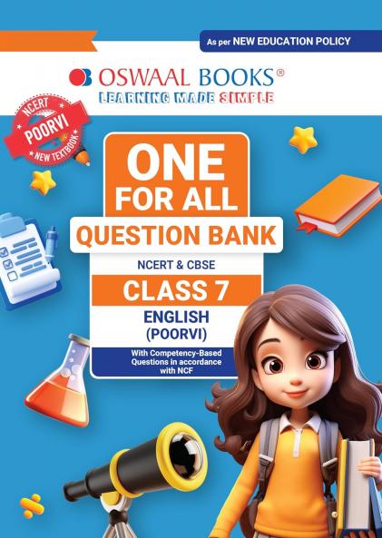 Oswaal One For All Question Bank NCERT & CBSE CLASS-7 English ( Poorvi )