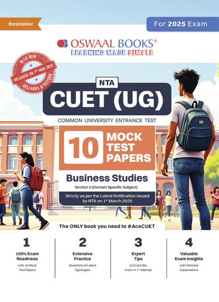 Oswaal NTA CUET (UG) 10 Mock Test Papers | Section II Business Studies (For 2025 Exam) | With New Syllabus & Pattern
