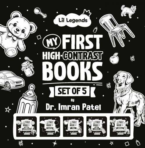 Oswaal Lil Legends High Contrast Book for Infants & Toddlers by Dr. Imran Patel | Visual Stimulation for Newborns (0–12 Months) | Boosts Brain Development & Focus | Black & White Baby Book | Durable & Baby-Safe
