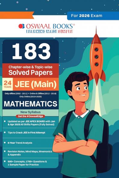 Oswaal 183 Chapter-wise & Topic-wise Solved Papers JEE (Main) | Online (2012-2025) & Offline (2002-2018) | Mathematics Book | For 2026 Exams