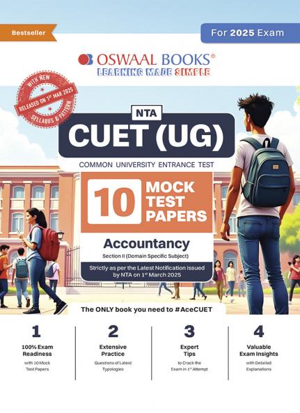 Oswaal NTA CUET (UG) 10 Mock Test Papers | Section II Accountancy (For 2025 Exam) | With New Syllabus & Pattern