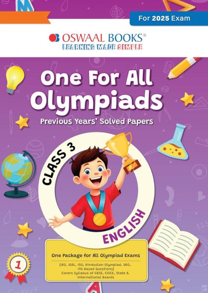 Oswaal One for All Olympiads Previous Year Solved Papers Class 3 English For 2025 Exam
