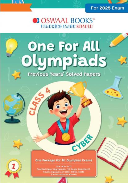 Oswaal One for All Olympiads Previous Year Solved Papers Class 4 Cyber For 2025 Exam