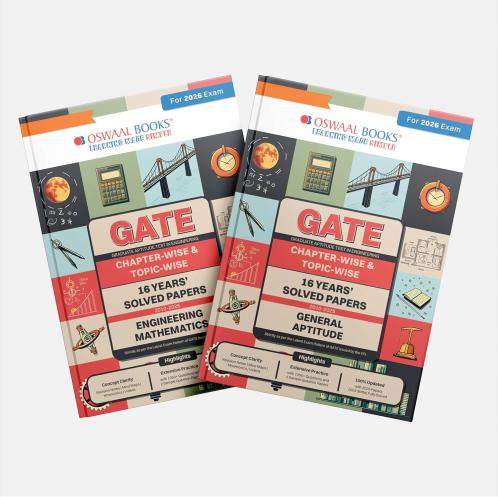 GATE 16 Years' Chapter-wise & Topic-wise Solved Papers 2010 to 2025 (Set of 2 Books) | General Aptitude & Engineering Mathematics | For 2026 Exam