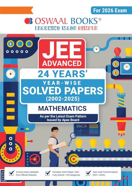 Oswaal JEE Advanced 24 Years' Solved Papers | Year-Wise (2002-2025) Mathematics (For 2026 Exam)