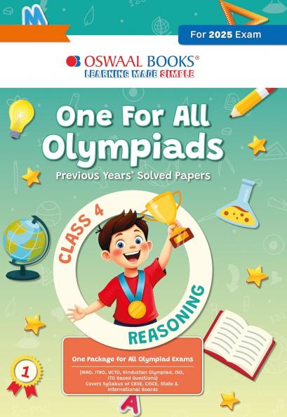 Oswaal One for All Olympiads Previous Year Solved Papers Class 4 Reasoning For 2025 Exam
