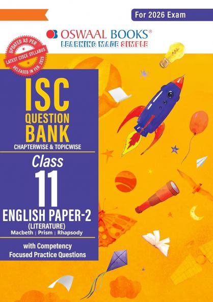 Oswaal ISC Question Bank Chapterwise & Topicwise Solved Papers Class 11 English paper 2 For 2026 Exam