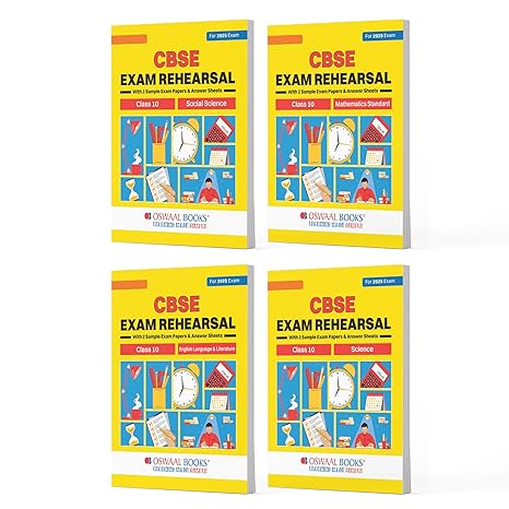 Oswaal CBSE Exam Rehearsal Class 10 (Set of 4 Books) Maths Standard Science Social Science & English For 2025 Board Exam