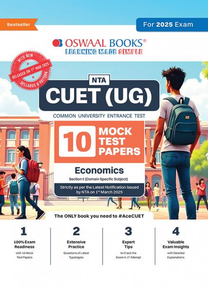 Oswaal NTA CUET (UG) 10 Mock Test Papers | Section II Economics (For 2025 Exam) | With New Syllabus & Pattern
