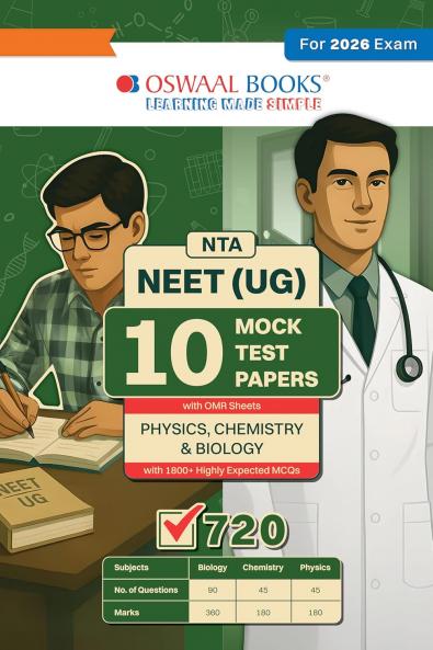 Oswaal NEET (UG) 10 Mock Test Papers Based on Latest NTA Pattern | PHYSICS CHEMISTRY & BIOLOGY| For 2026 Exam
