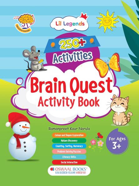 Oswaal 250+ Activities Brain Quest Activity Book for Early Learning Kids (Age 3+) Brain BoosterProblem-Solving Puzzles Colours & Shapes Counting Sorting Numeracy Word Search & Educational Games