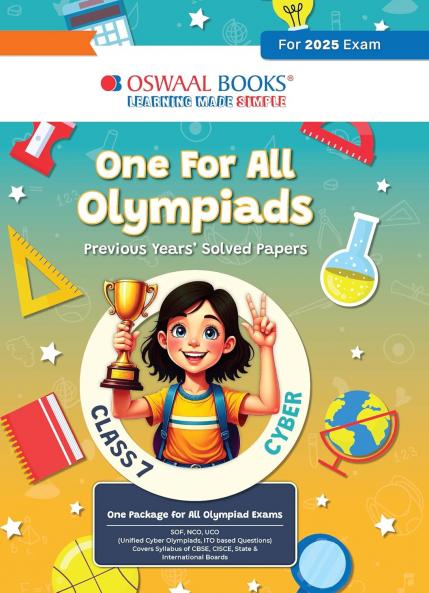 Oswaal One for All Olympiads Previous Year Solved Papers Class 7 Cyber For 2025 Exam