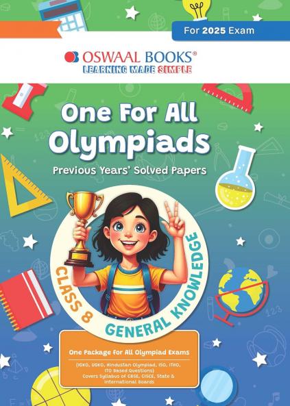 Oswaal One for All Olympiads Previous Year Solved Papers Class 8 General Knowledge For 2025 Exam