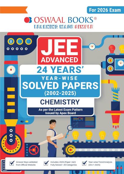 Oswaal JEE Advanced 24 Years' Solved Papers | Year-Wise (2002-2025) Chemistry (For 2026 Exam)