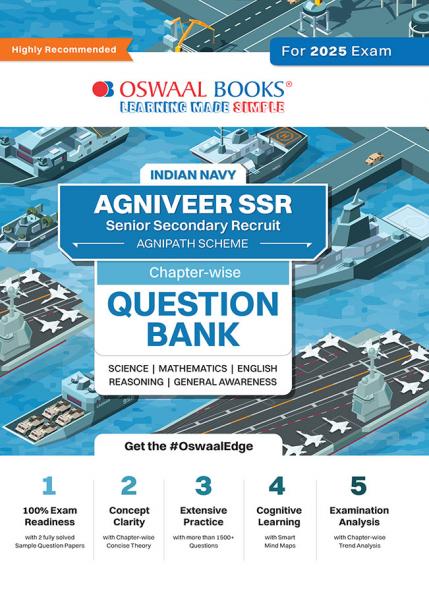Oswaal Indian Navy | Agniveer SSR (Senior Secondary Recruit) |Agnipath Scheme | Chapter-wise Question Bank| Science Mathematics English Reasoning & General Awareness | For 2025 Exam