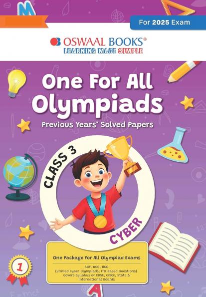 Oswaal One for All Olympiads Previous Year Solved Papers Class 3 Cyber For 2025 Exam