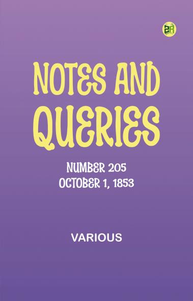 Notes and Queries Number 205 October 1 1853