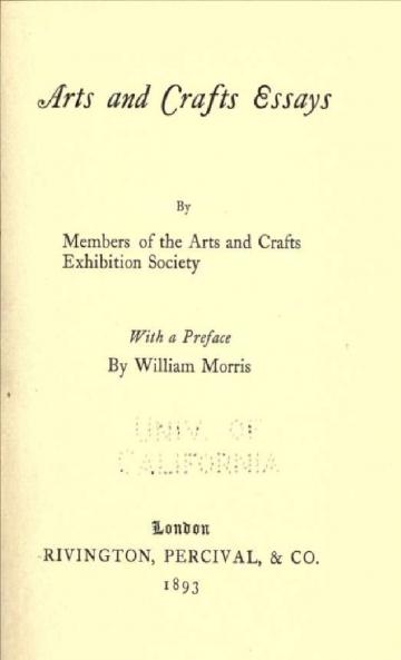 Arts and Crafts Essays