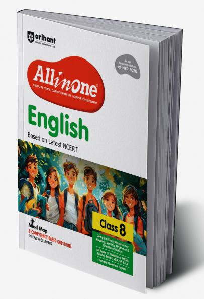 CBSE All in One English Class 8 Exam 2025-26 | Sample Question Papers | Including Mind Map & Competency Based Questions | Based on Latest NCERT